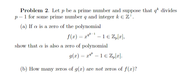 Solved Problem 2. Let P Be A Prime Number And Suppose That | Chegg.com