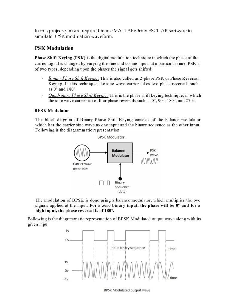 phase shift keying modulation and demodulation