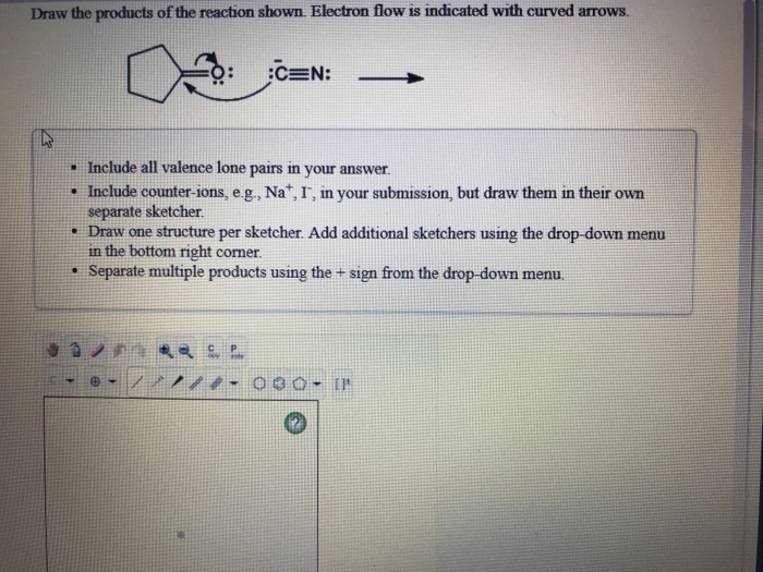 Solved Draw the products of the reaction shown Electron flow | Chegg.com