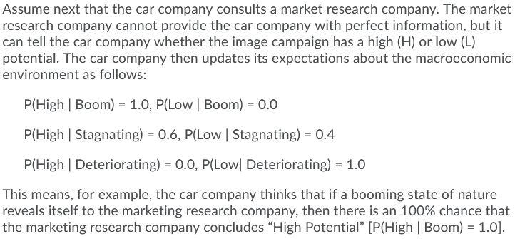 Solved Assume Next That The Car Company Consults A Market Chegg