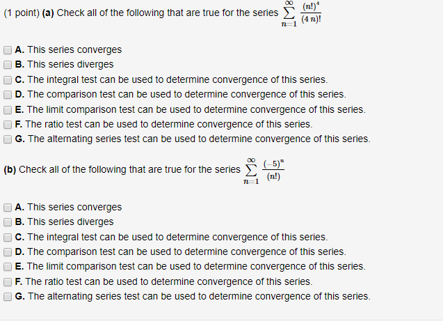 Solved (1 Point) (a) Check All Of The Following That Are | Chegg.com