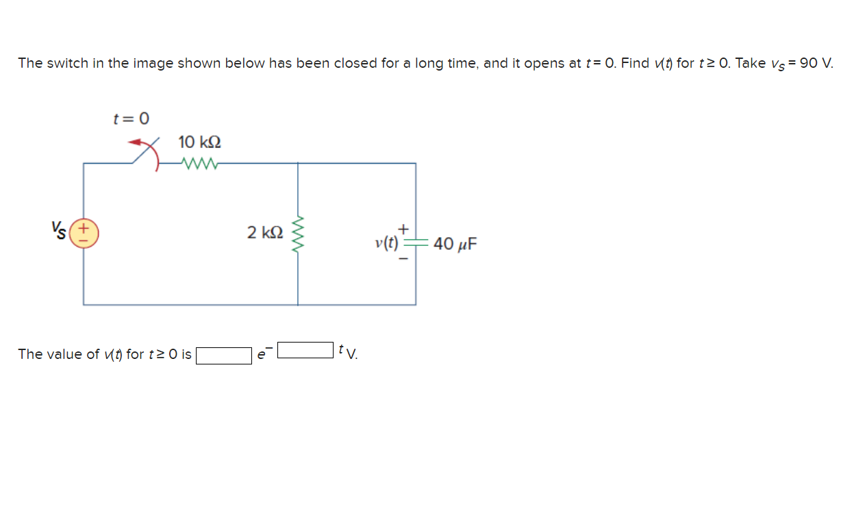 Solved The switch in the image shown below has been closed | Chegg.com