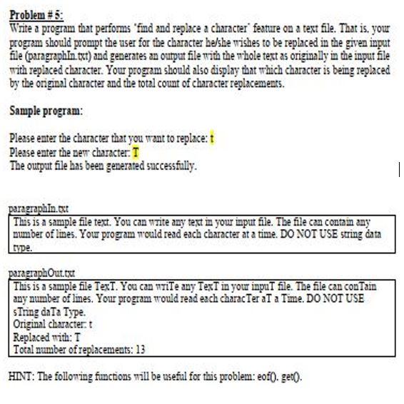 Solved Problem #5: Write a program that performs 