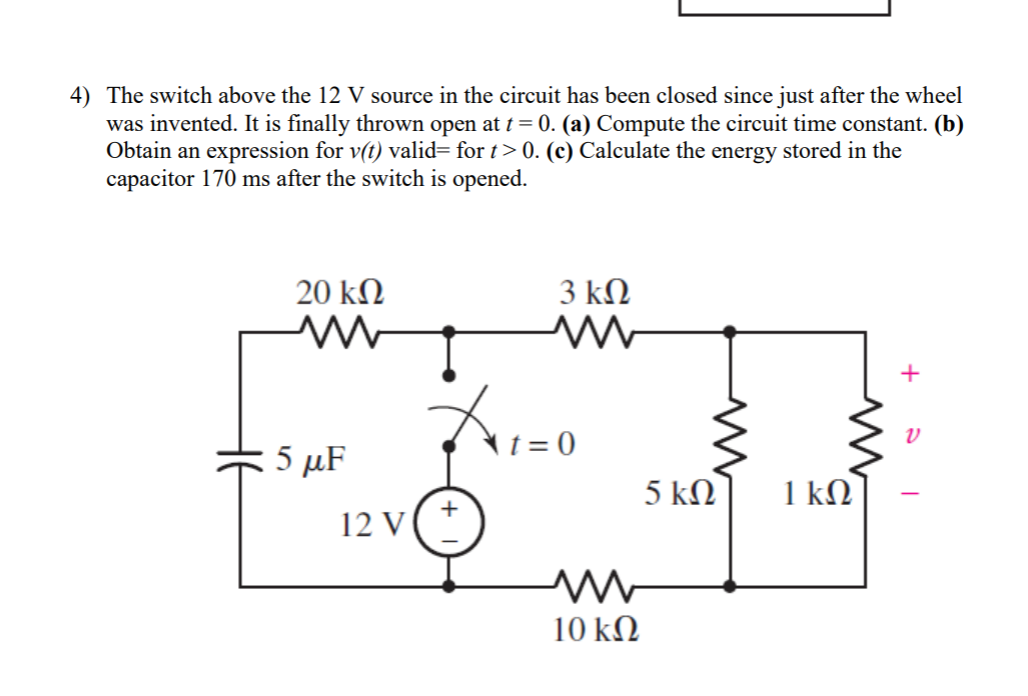 Solved 4) The switch above the 12 V source in the circuit | Chegg.com