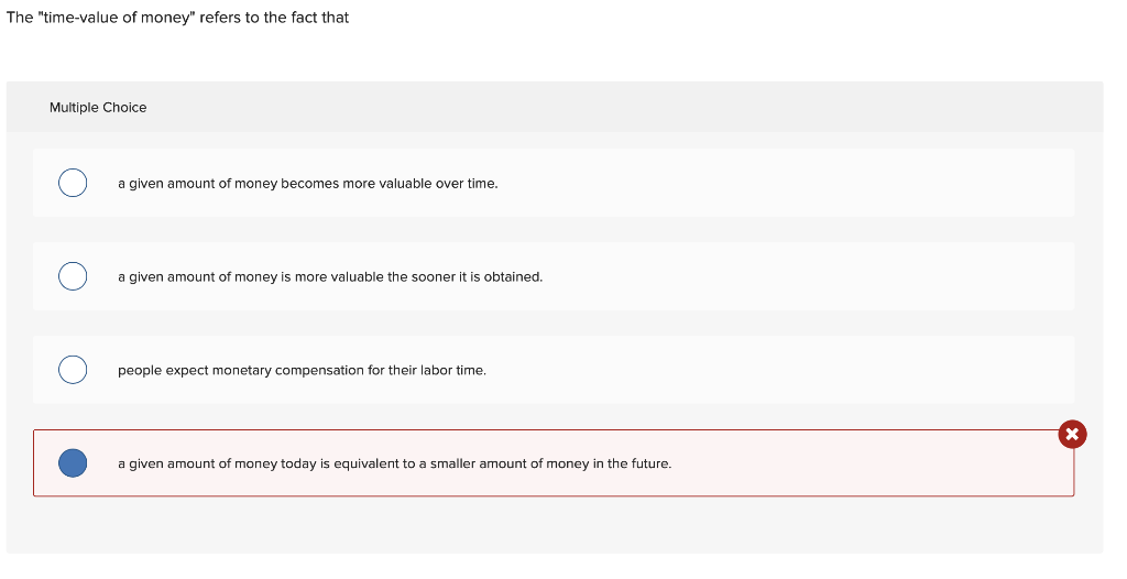 the time value of money refers to