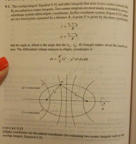 Solved 9.3. The overlap integral, Equation 9.10, and other | Chegg.com