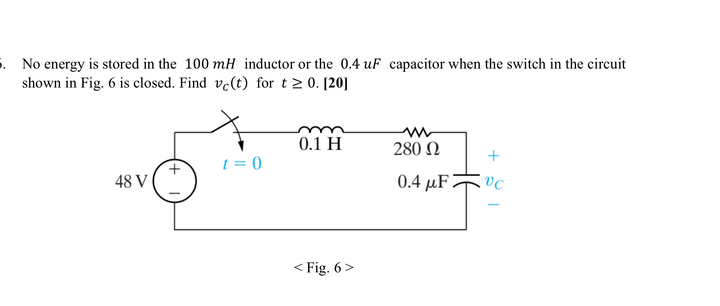 Solved No energy is stored in the 100mH inductor or the | Chegg.com