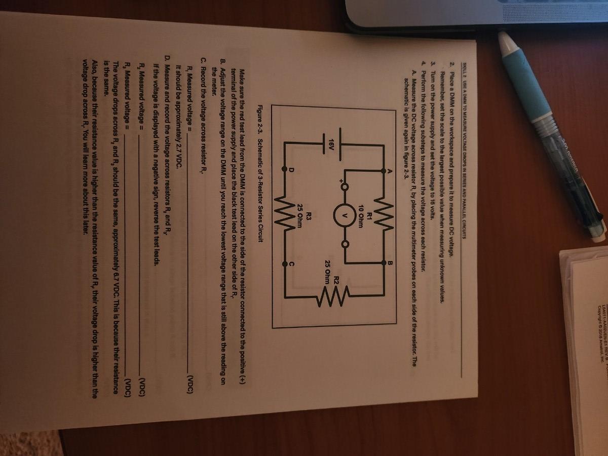 Solved 1. Connect the series circuit shown in figure 2-1 and | Chegg.com