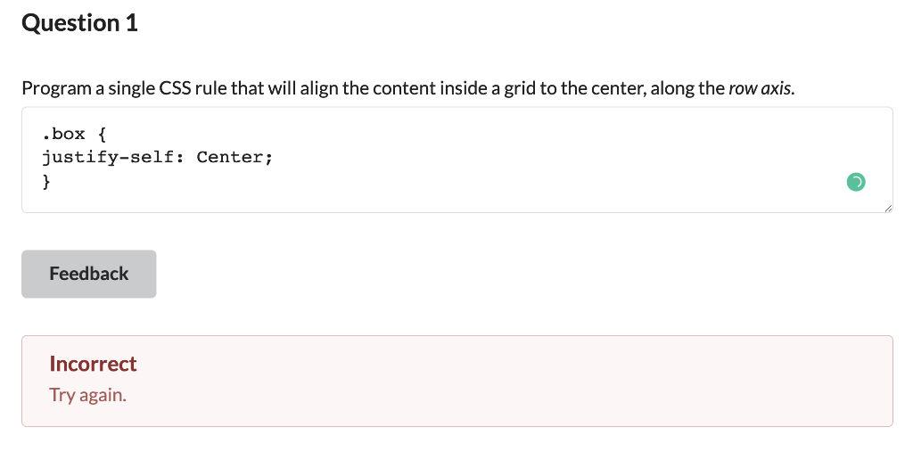 Solved Question 1 Program a single CSS rule that will align | Chegg.com