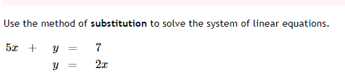 Solved Use the method of substitution to solve the system of | Chegg.com