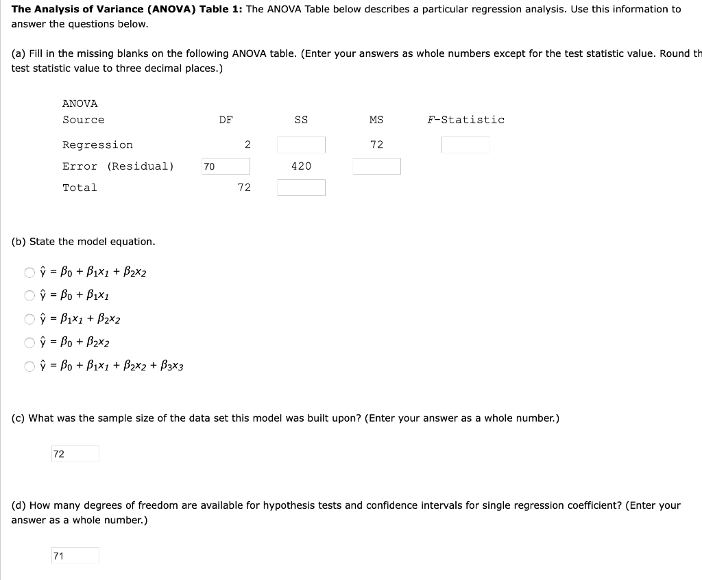 Solved E Test The Overall Fit Of The Model Use A 0 0 Chegg Com