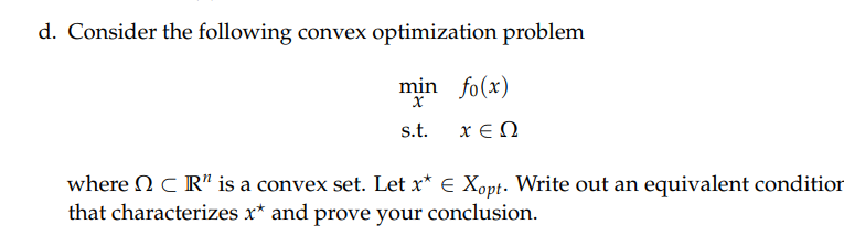 Solved D. Consider The Following Convex Optimization Problem | Chegg.com