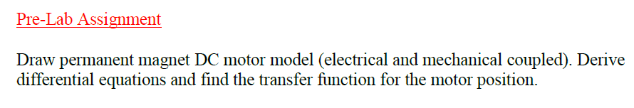 Solved Pre-Lab Assignment Draw Permanent Magnet DC Motor | Chegg.com