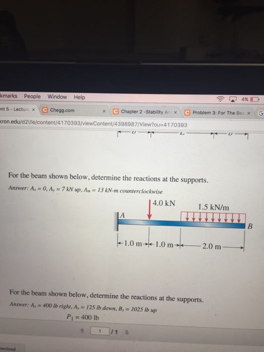 Solved For the beam shown below, determine the reactions at | Chegg.com