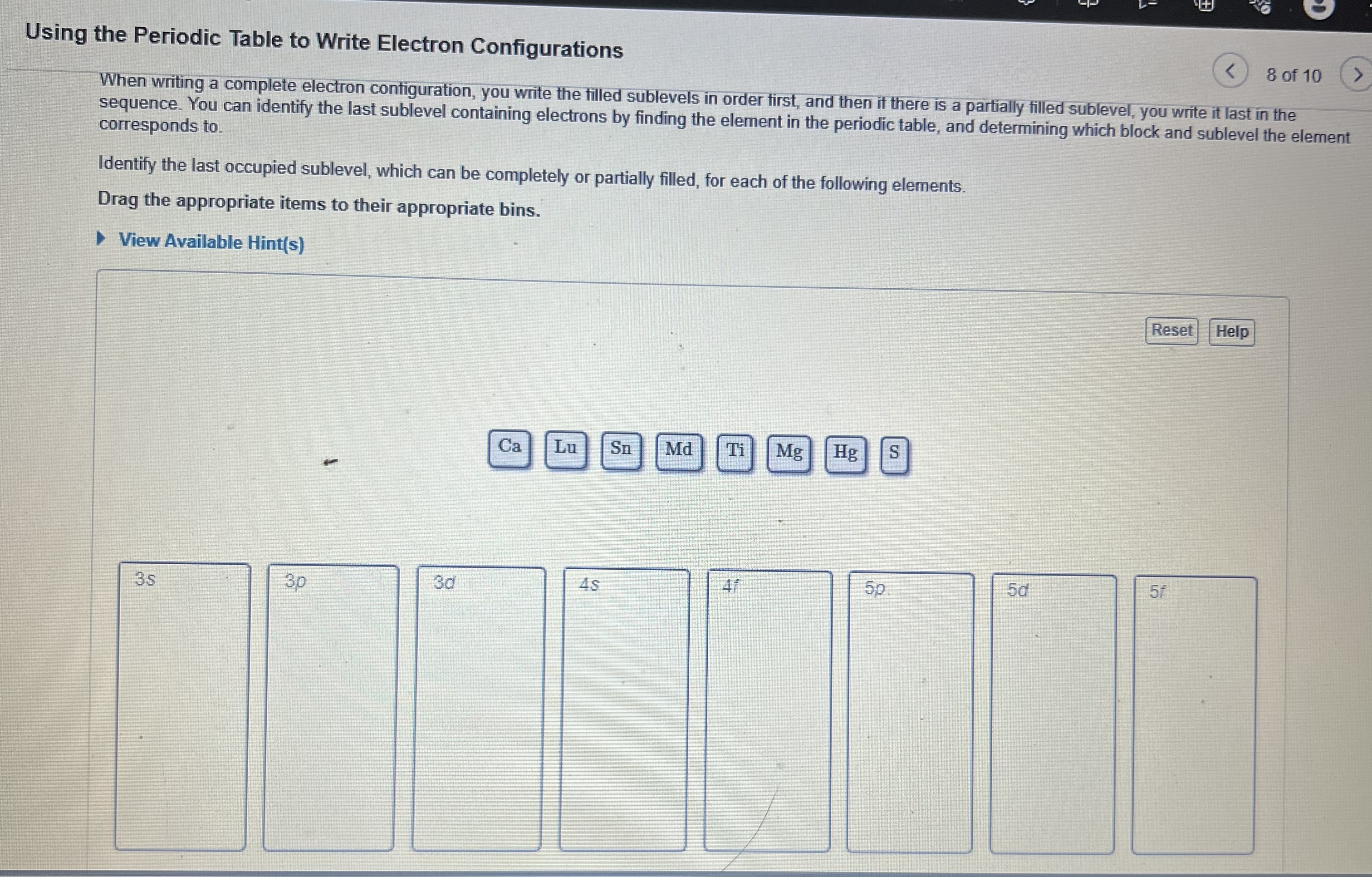 Solved Using the Periodic Table to Write Electron | Chegg.com