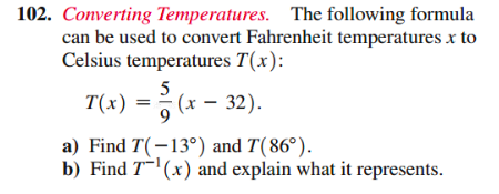 Solved 102. Converting Temperatures. The following formula Chegg