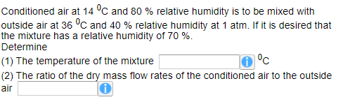 Solved Conditioned Air At 14 0C And 80 % Relative Humidity | Chegg.com