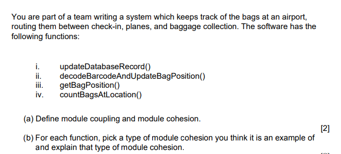 Solved You are part of a team writing a system which keeps | Chegg.com