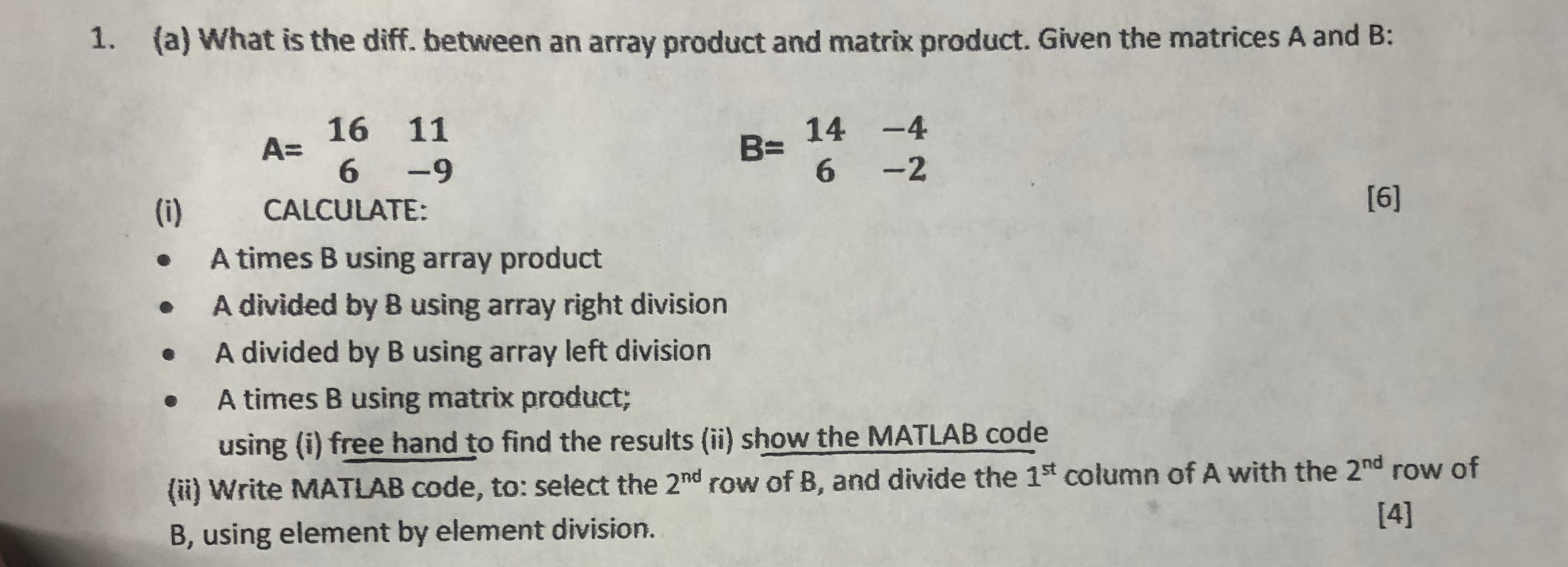 Solved 1. (a) What is the diff. between an array product and | Chegg.com