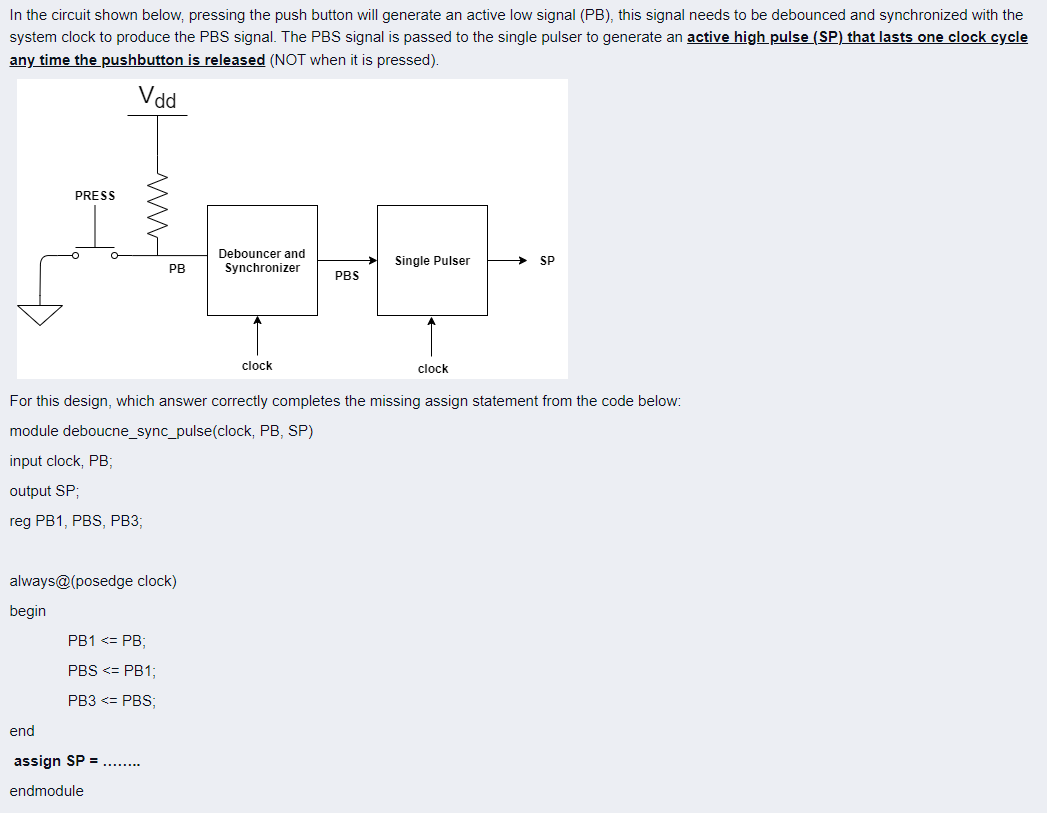 Solved In the circuit shown below, pressing the push button | Chegg.com