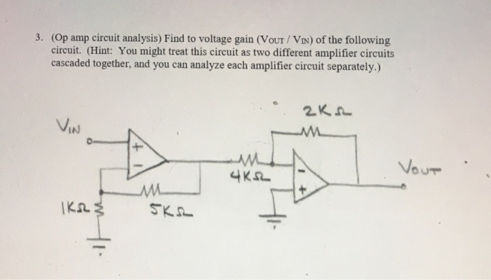 Solved (Op amp circuit analysis) Find to voltage gain | Chegg.com