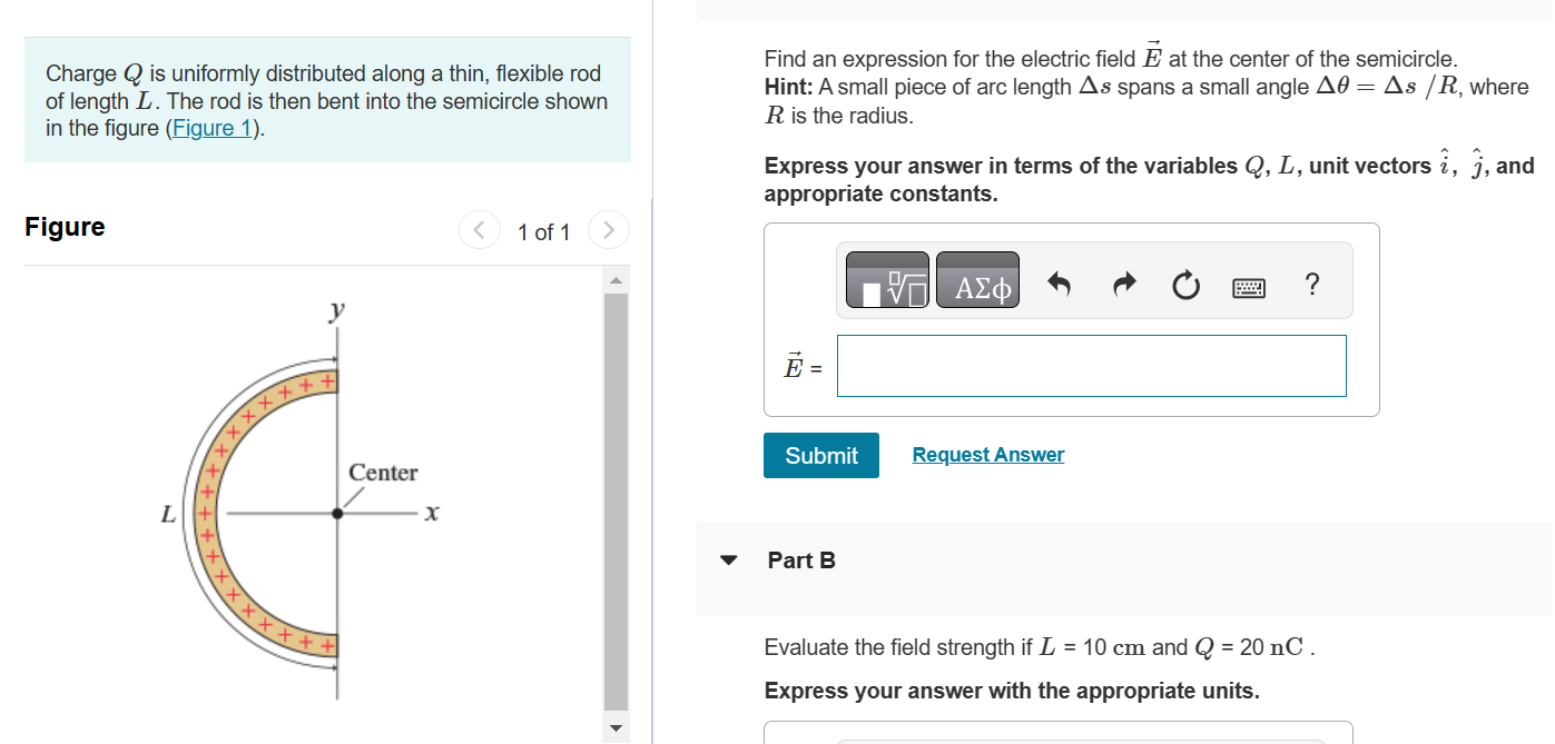 Solved Charge Q Is Uniformly Distributed Along A Thin, | Chegg.com