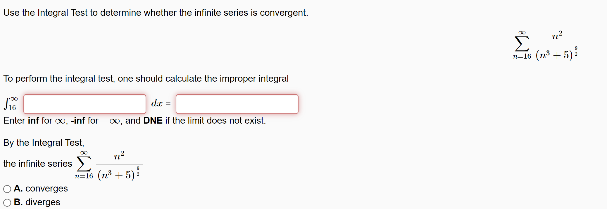 Solved Use The Integral Test To Determine Whether The | Chegg.com