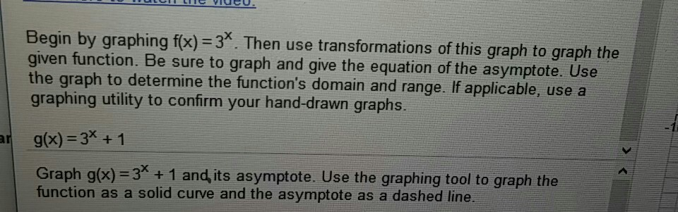 Solved Begin by graphing fx)-3. Then use transformations of | Chegg.com