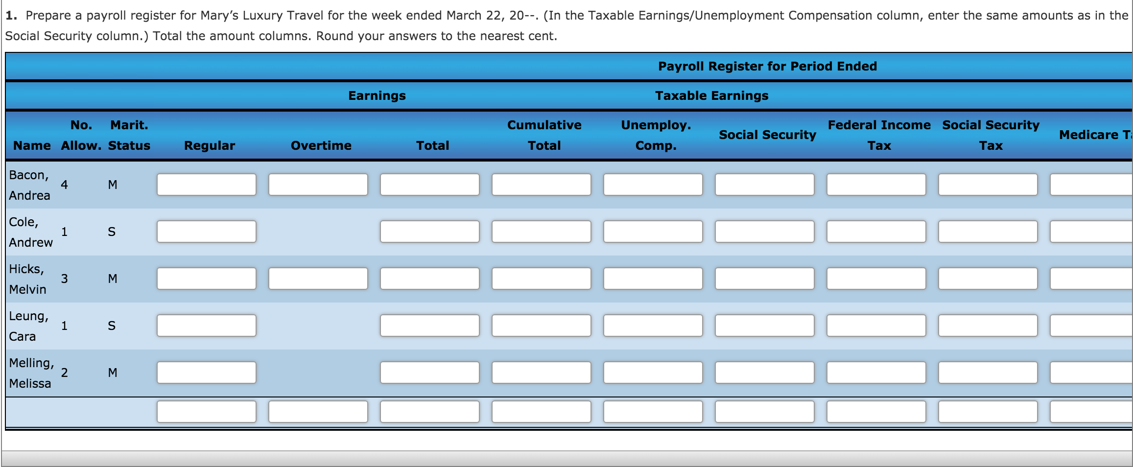 payroll-register-and-payroll-journal-entry-1-prepare-chegg