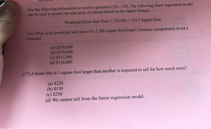 Solved Use The Following Information To Answer Questions