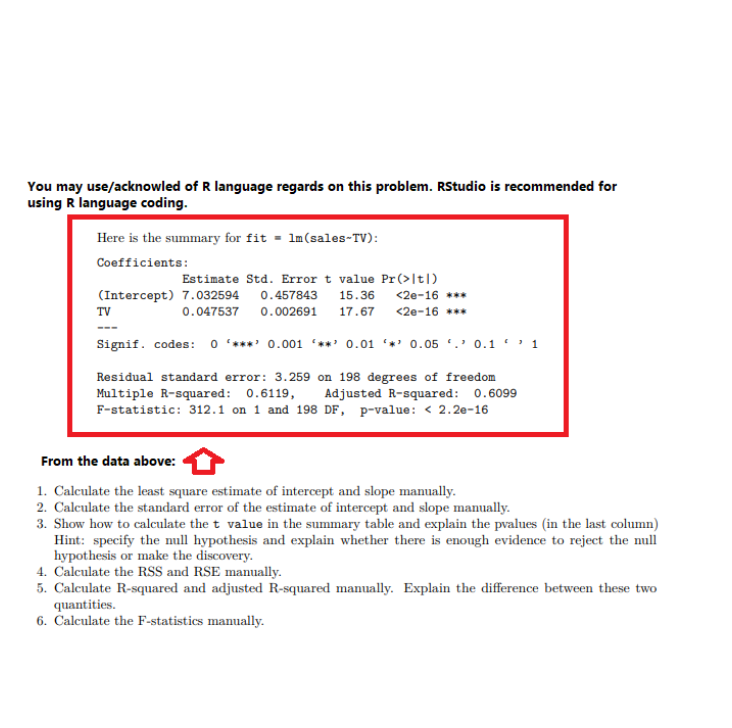 You may use/acknowled of R language regards on this | Chegg.com
