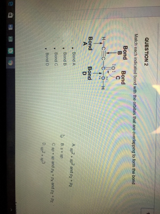 Solved Match each indicated bond with the orbitals that are | Chegg.com