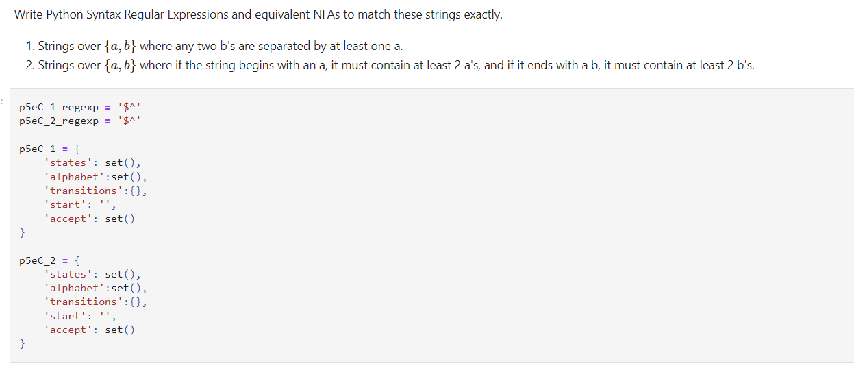 Solved Write Python Syntax Regular Expressions and | Chegg.com