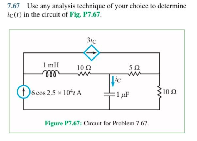 Solved Solve problem 7.67 in the book given this value of | Chegg.com