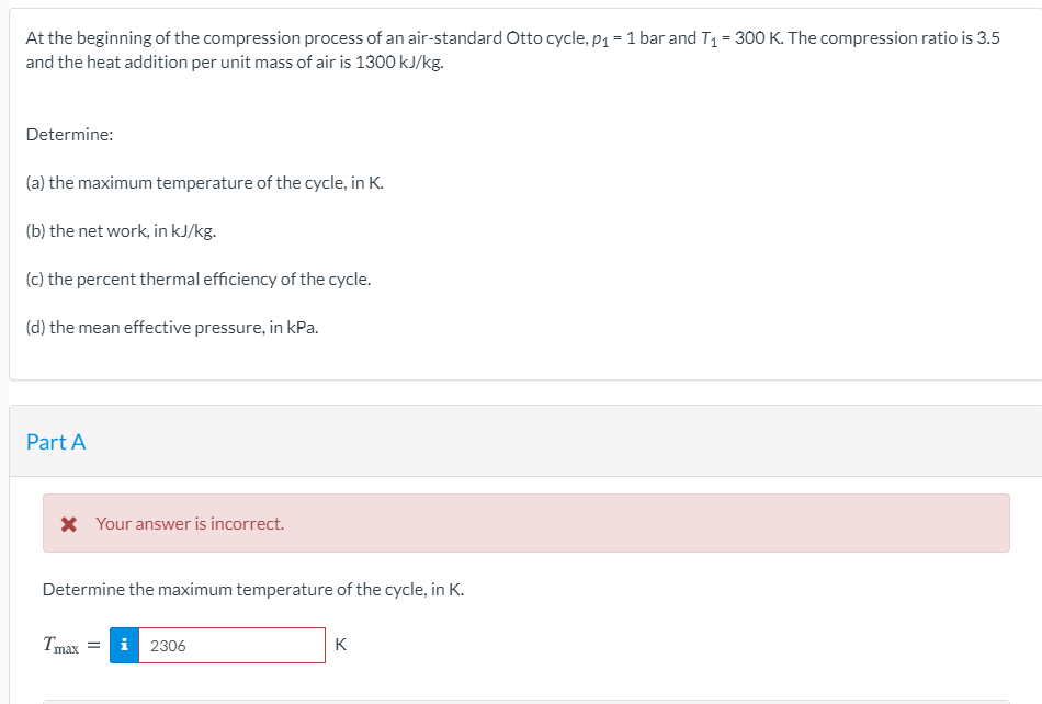 Solved At the beginning of the compression process of an | Chegg.com