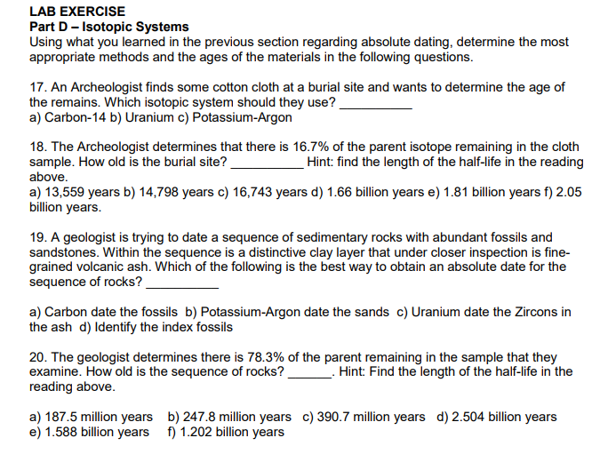 What Is Used To Find The Absolute Age Of A Rock