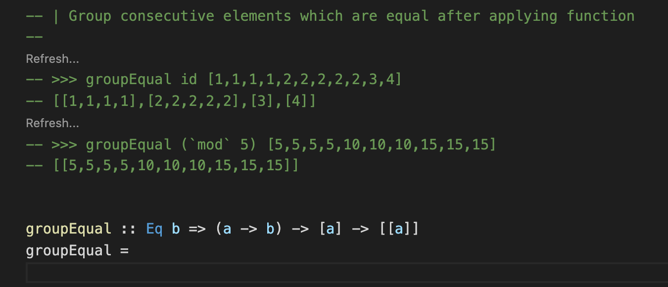 Solved | Group consecutive elements which are equal after | Chegg.com