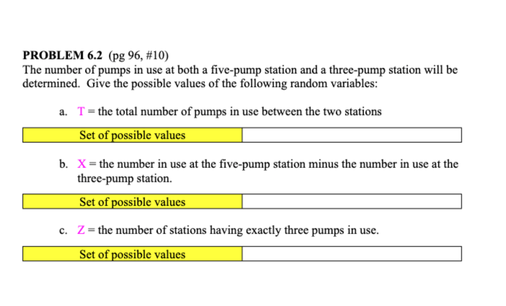 [Solved] PROBLEM 6.2 (pg 96, 10) The number of pumps in