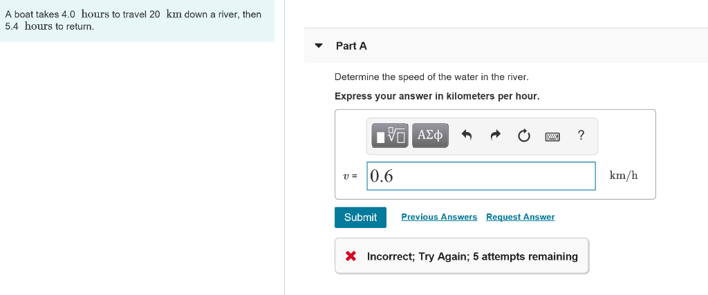 A Boat Takes 4 0 Hours To Travel Km Down A River Chegg Com