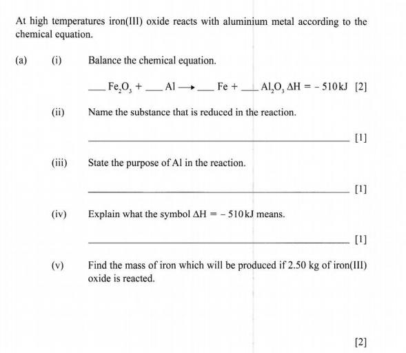Solved At high temperatures iron(III) oxide reacts with