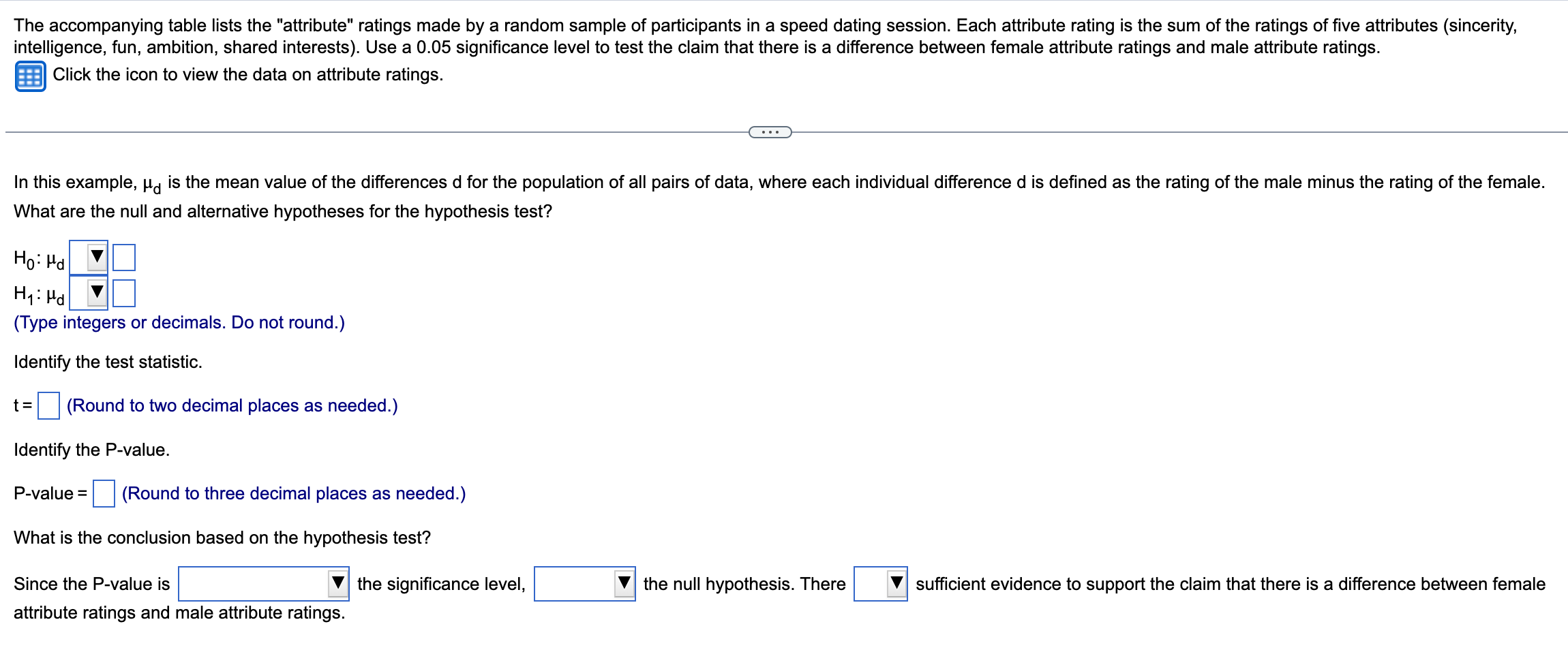 Solved The Accompanying Table Lists The "attribute" Ratings | Chegg.com