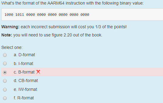 Whats the format of the AARM64 instruction with the following binary value: 1000 1011 0000 0000 0000 0000 0000 0000 Warning: