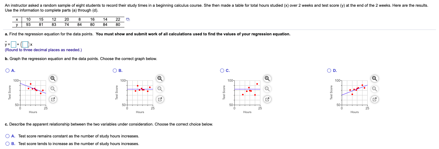 Solved An instructor asked a random sample of eight students | Chegg.com