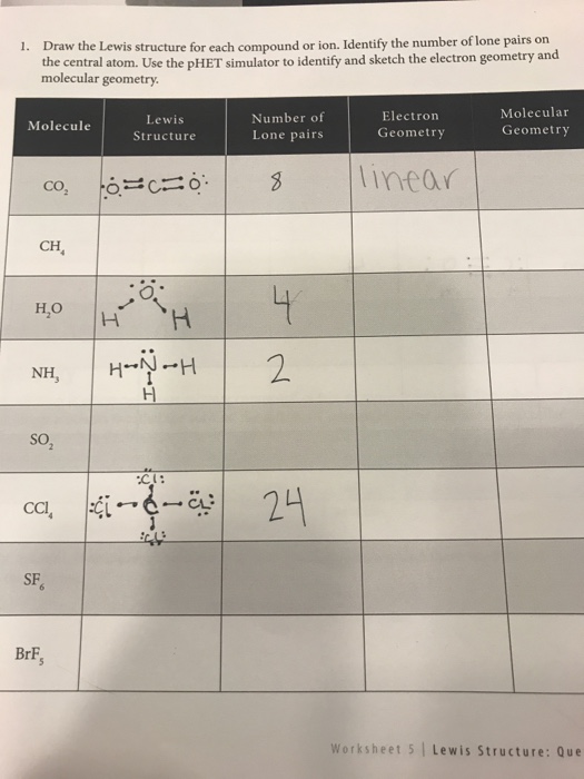 Solved Draw The Lewis Structure For Each Compound Or Ion 