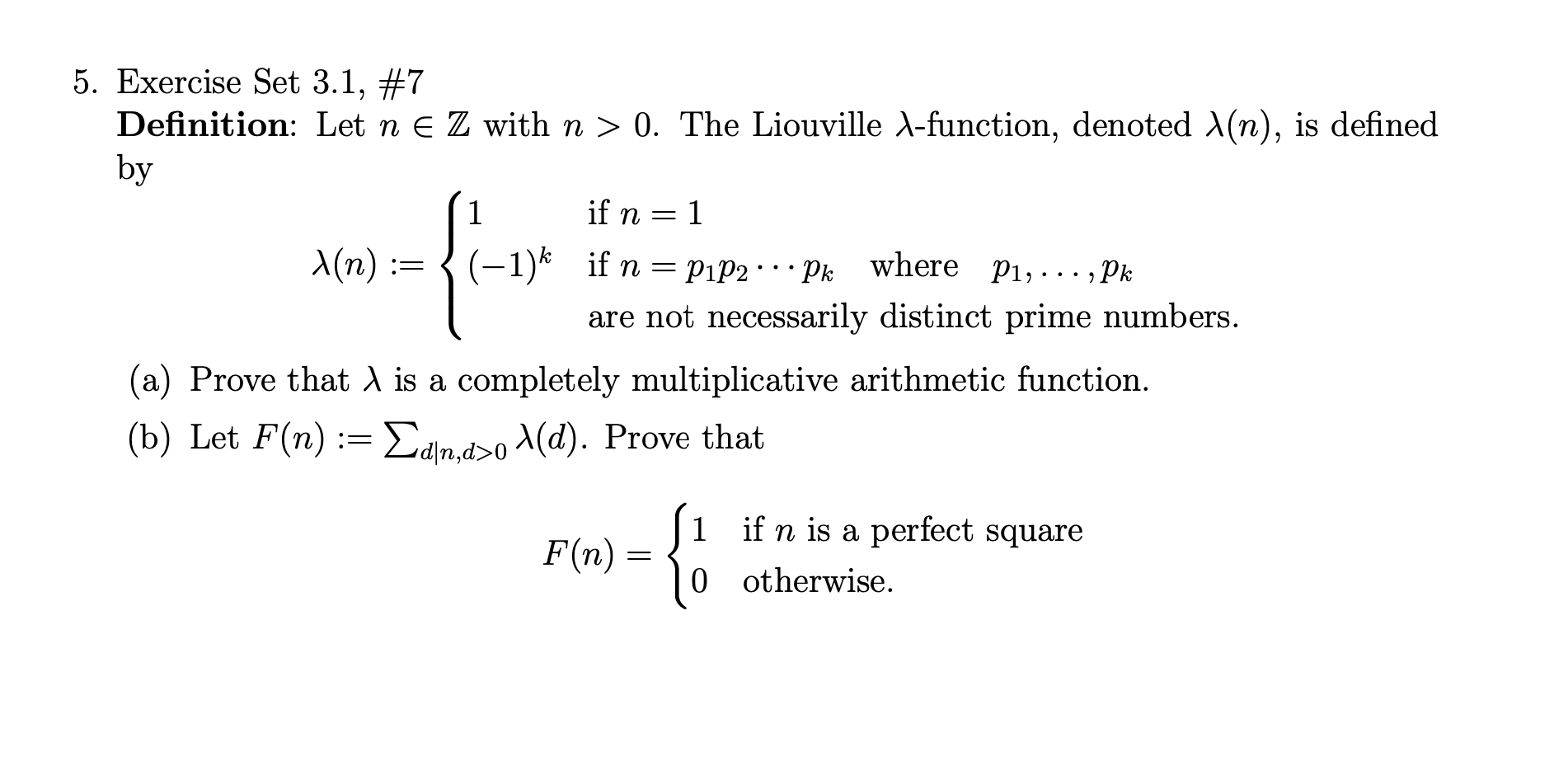 Solved Exercise Set 3 1 7 Definition Let N∈z With N 0