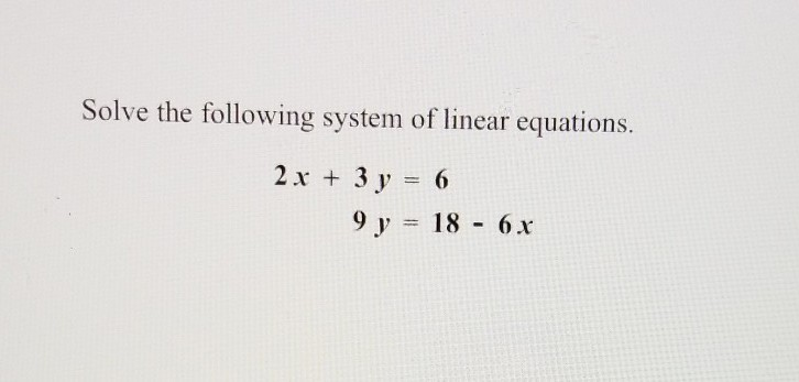 Solved Solve the following system of linear equations. 2 x | Chegg.com