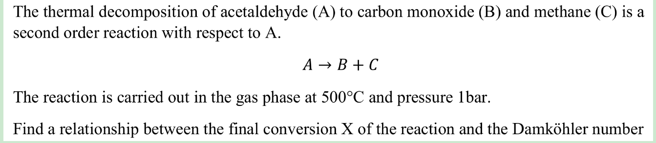Solved The thermal decomposition of acetaldehyde (A) to | Chegg.com