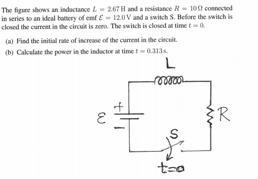 Solved The Figure Shows An Inductance L = 2.67 H And A | Chegg.com