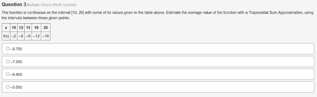 Solved Question 3 (Multiple Choice Worth 4 points) The | Chegg.com