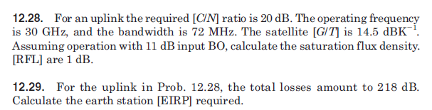 Solved 12.28. For an uplink the required [CIN] ratio is 20 | Chegg.com